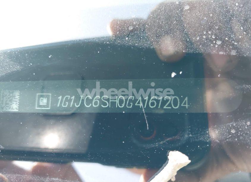 Photo 9 of 2016 Chevrolet Sonic LT AUTO (VIN 1G1JC6SH0G4161204)