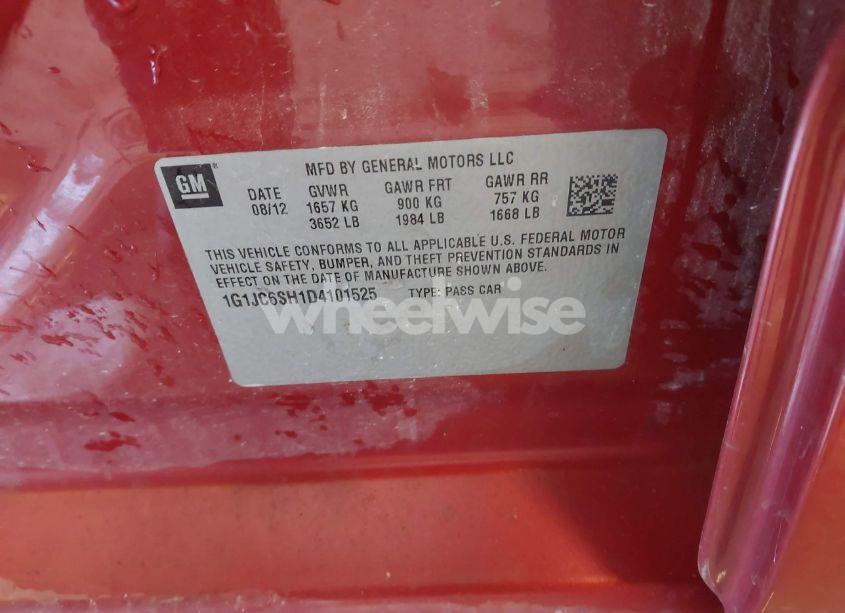 Photo 9 of 2013 Chevrolet Sonic LT AUTO (VIN 1G1JC6SH1D4101525)