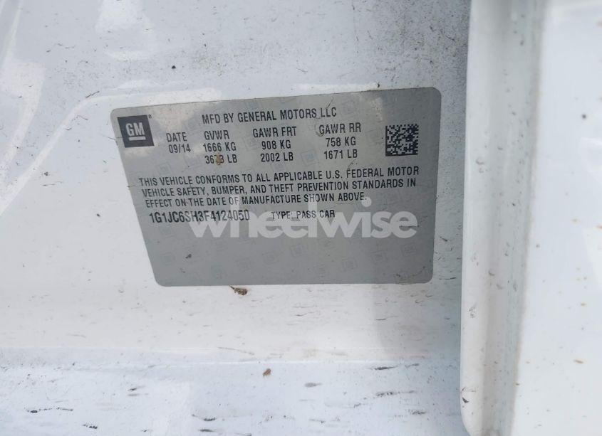 Photo 9 of 2015 Chevrolet Sonic LT AUTO (VIN 1G1JC6SH3F4124050)