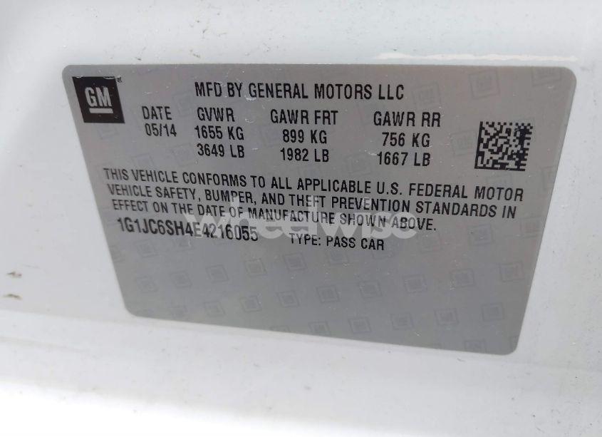 Photo 9 of 2014 Chevrolet Sonic LT AUTO (VIN 1G1JC6SH4E4216055)