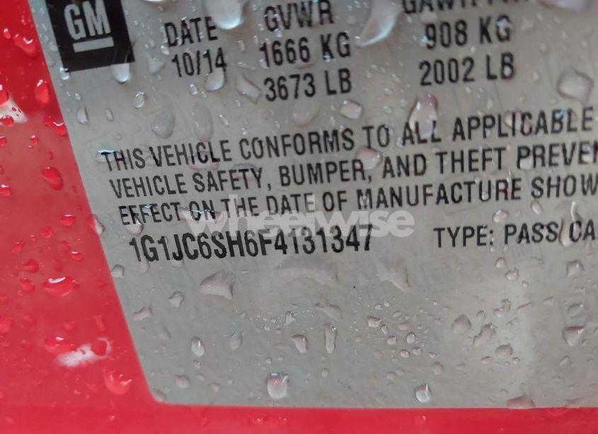 Photo 9 of 2015 Chevrolet Sonic LT AUTO (VIN 1G1JC6SH6F4131347)