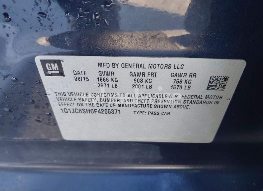 Photo 9 of 2015 Chevrolet Sonic LT AUTO (VIN 1G1JC6SH6F4206371)