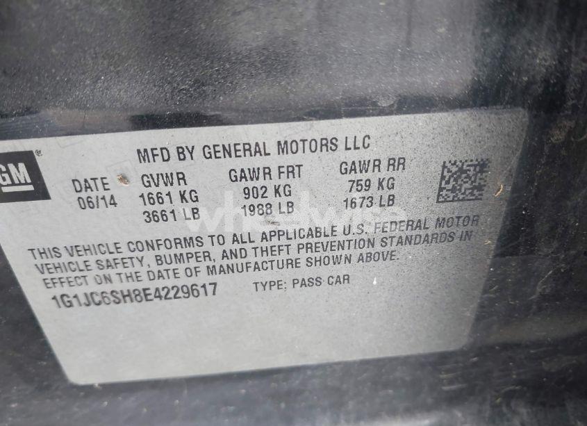 Photo 9 of 2014 Chevrolet Sonic LT AUTO (VIN 1G1JC6SH8E4229617)