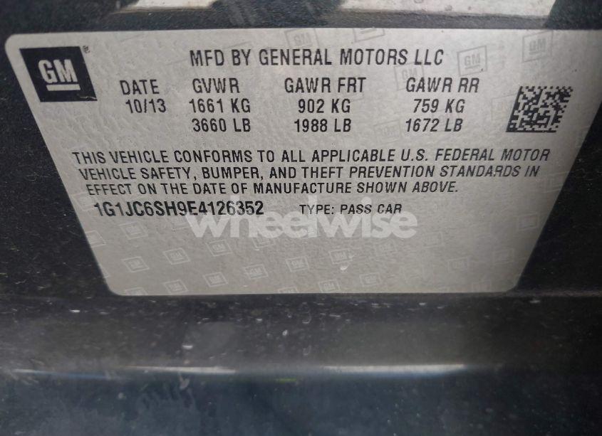 Photo 9 of 2014 Chevrolet Sonic LT AUTO (VIN 1G1JC6SH9E4126352)