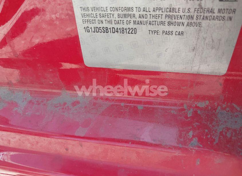 Photo 9 of 2013 Chevrolet Sonic LT MANUAL (VIN 1G1JD5SB1D4181220)