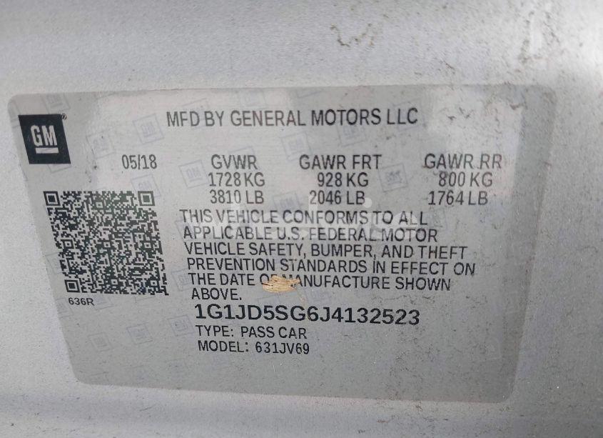 Photo 9 of 2018 Chevrolet Sonic LT AUTO (VIN 1G1JD5SG6J4132523)