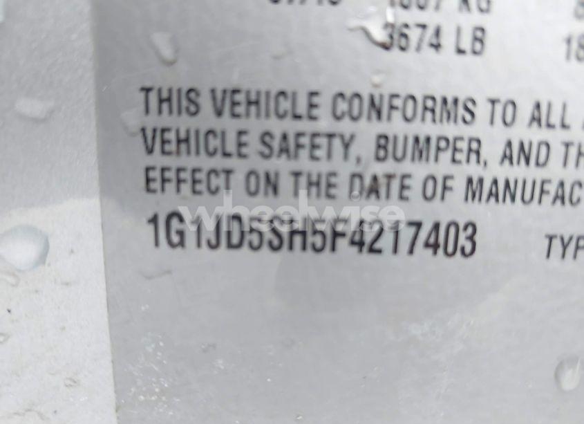 Photo 9 of 2015 Chevrolet Sonic LT MANUAL (VIN 1G1JD5SH5F4217403)