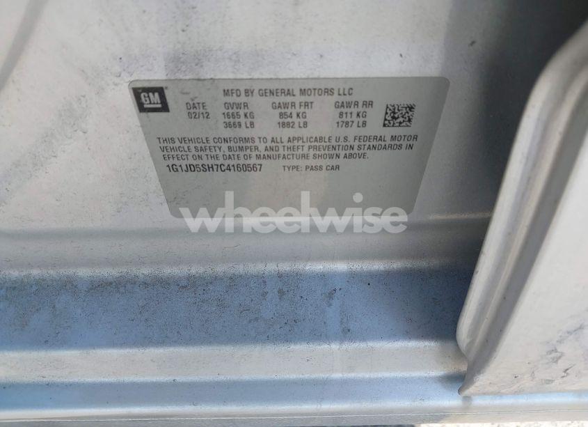 Photo 9 of 2012 Chevrolet Sonic 1LT (VIN 1G1JD5SH7C4160567)