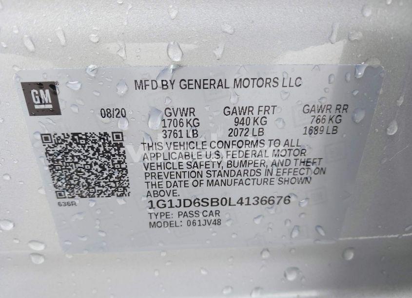 Photo 9 of 2020 Chevrolet Sonic FWD LT 5-DOOR (VIN 1G1JD6SB0L4136676)