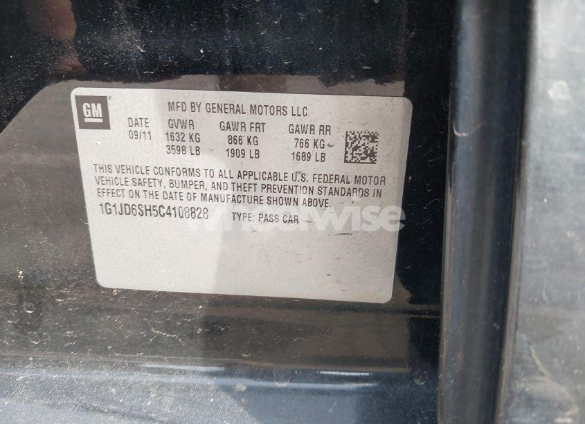 Photo 9 of 2012 Chevrolet Sonic 1LT (VIN 1G1JD6SH5C4108828)