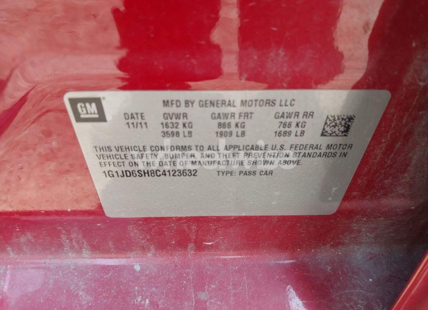 Photo 9 of 2012 Chevrolet Sonic 1LT (VIN 1G1JD6SH8C4123632)