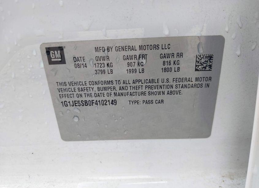 Photo 9 of 2015 Chevrolet Sonic LTZ AUTO (VIN 1G1JE5SB0F4102149)