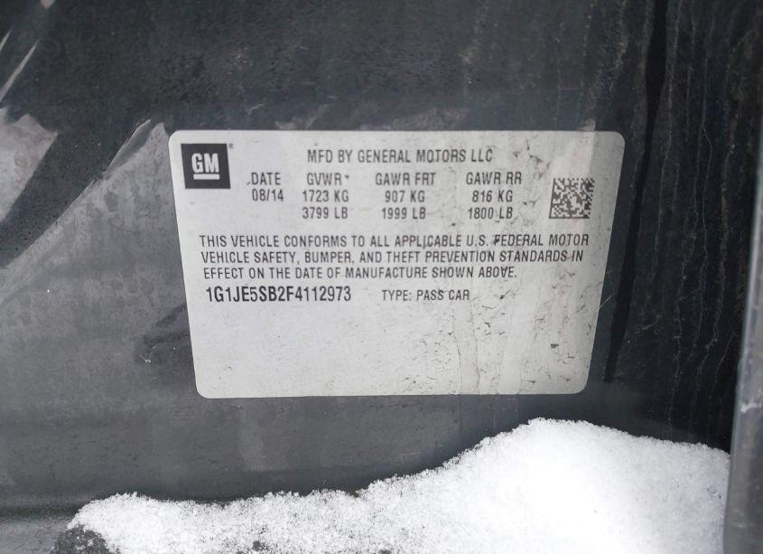 Photo 9 of 2015 Chevrolet Sonic LTZ AUTO (VIN 1G1JE5SB2F4112973)