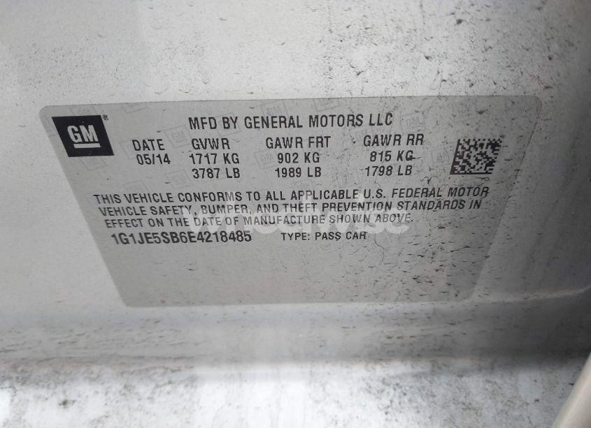 Photo 9 of 2014 Chevrolet Sonic LTZ AUTO (VIN 1G1JE5SB6E4218485)