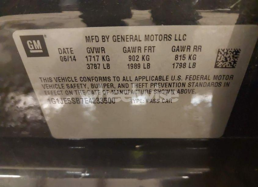 Photo 9 of 2014 Chevrolet Sonic LTZ AUTO (VIN 1G1JE5SB7E4233500)