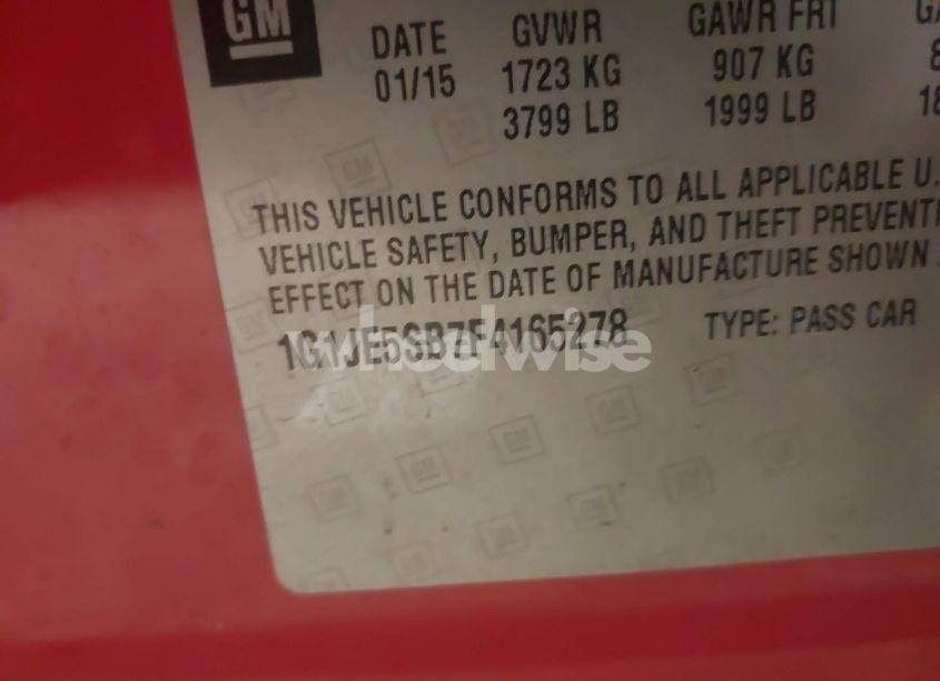 Photo 9 of 2015 Chevrolet Sonic LTZ AUTO (VIN 1G1JE5SB7F4165278)