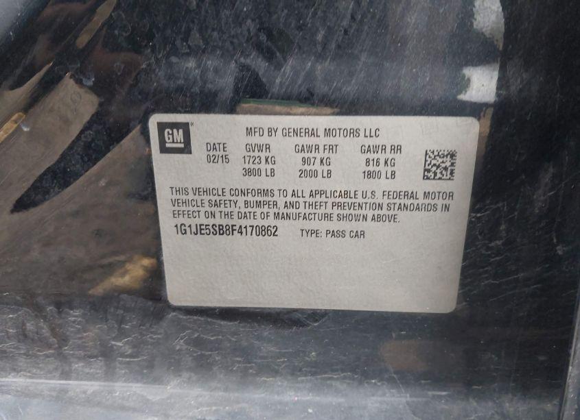 Photo 9 of 2015 Chevrolet Sonic LTZ AUTO (VIN 1G1JE5SB8F4170862)