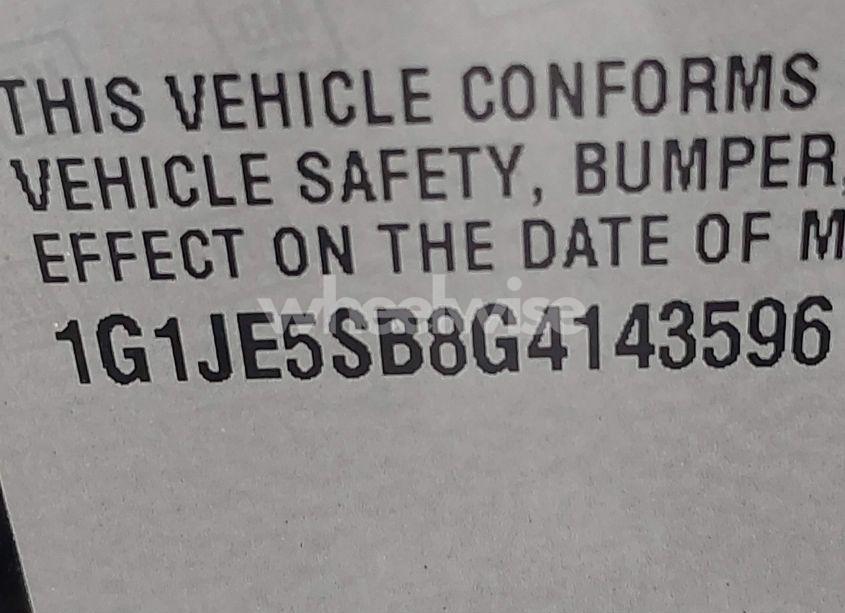 Photo 9 of 2016 Chevrolet Sonic LTZ AUTO (VIN 1G1JE5SB8G4143596)