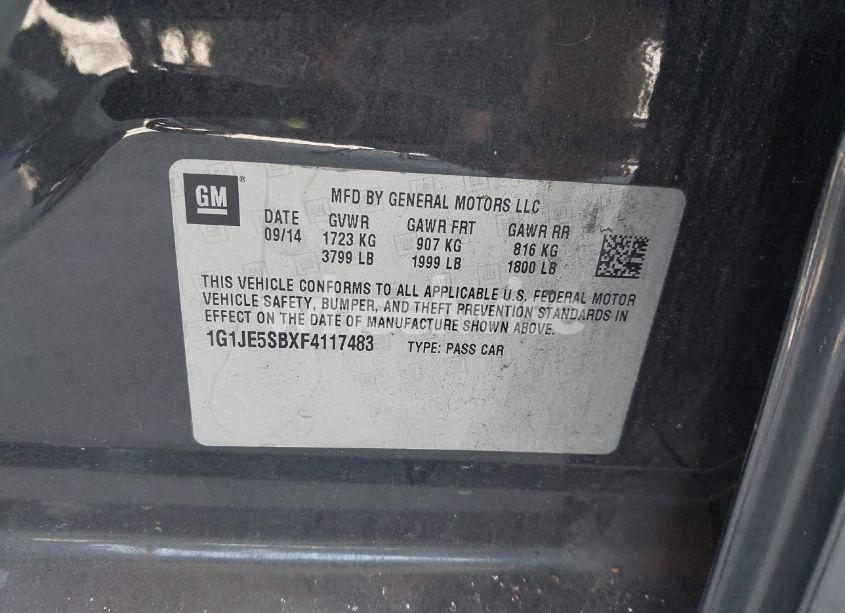 Photo 9 of 2015 Chevrolet Sonic LTZ AUTO (VIN 1G1JE5SBXF4117483)