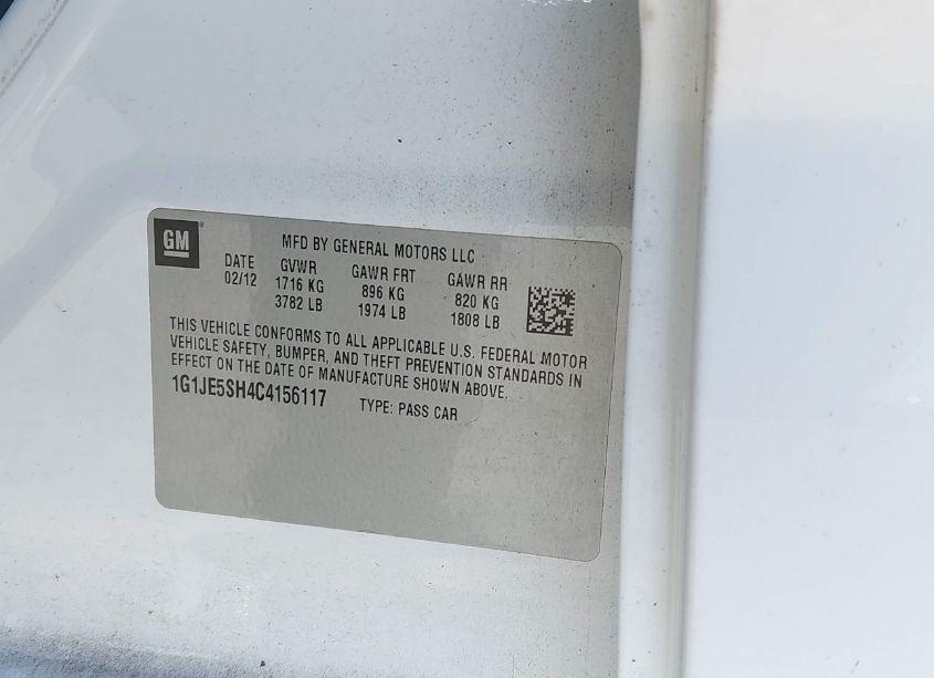 Photo 9 of 2012 Chevrolet Sonic 2LZ (VIN 1G1JE5SH4C4156117)