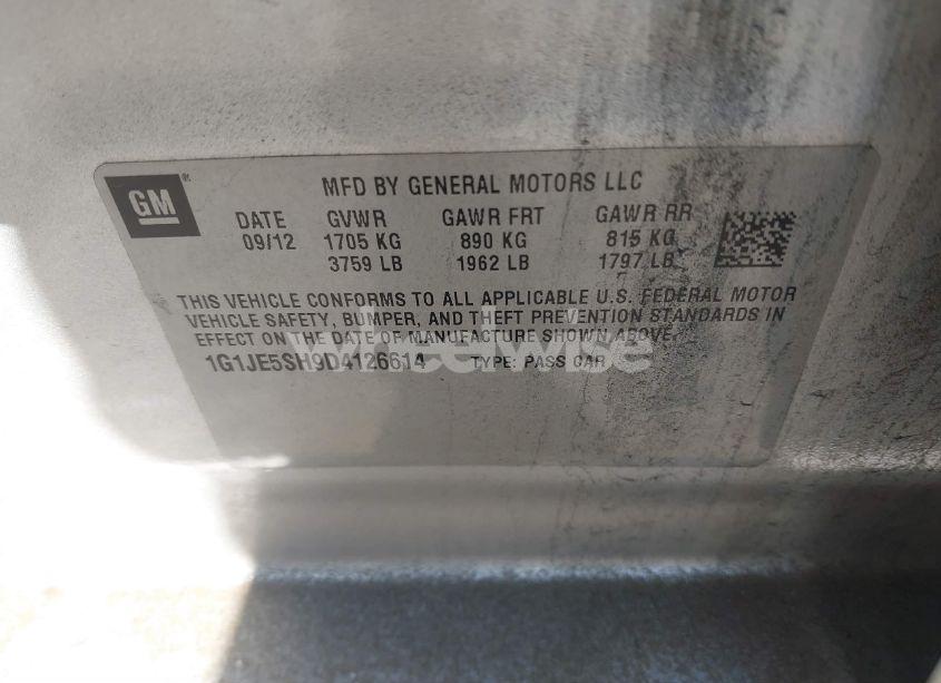 Photo 9 of 2013 Chevrolet Sonic LTZ AUTO (VIN 1G1JE5SH9D4126614)