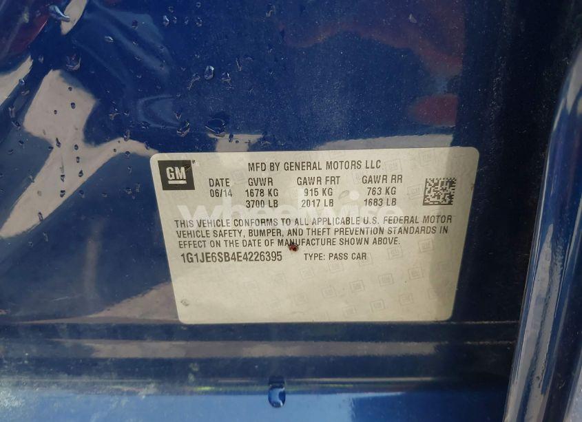 Photo 9 of 2014 Chevrolet Sonic LTZ AUTO (VIN 1G1JE6SB4E4226395)