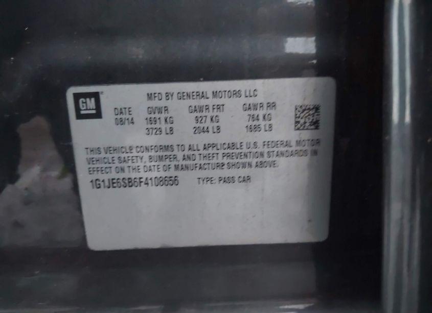 Photo 9 of 2015 Chevrolet Sonic LTZ AUTO (VIN 1G1JE6SB6F4108656)