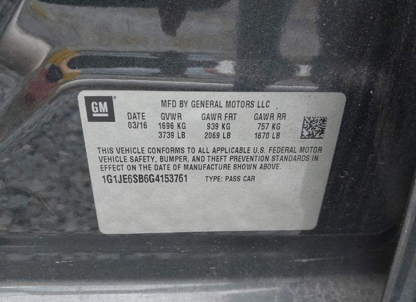 Photo 9 of 2016 Chevrolet Sonic LTZ AUTO (VIN 1G1JE6SB6G4153761)