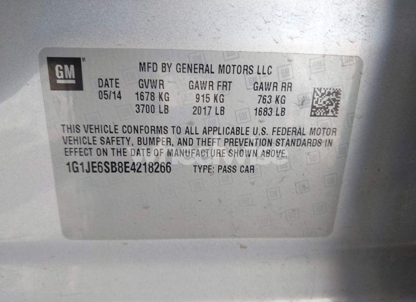 Photo 9 of 2014 Chevrolet Sonic LTZ AUTO (VIN 1G1JE6SB8E4218266)