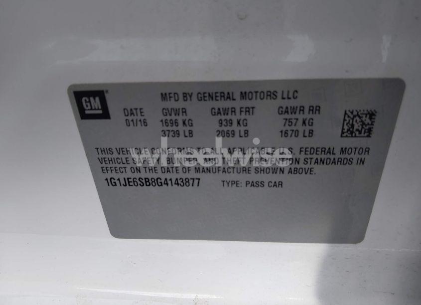 Photo 9 of 2016 Chevrolet Sonic LTZ AUTO (VIN 1G1JE6SB8G4143877)