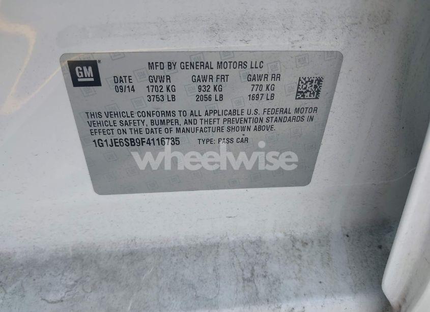 Photo 9 of 2015 Chevrolet Sonic LTZ AUTO (VIN 1G1JE6SB9F4116735)