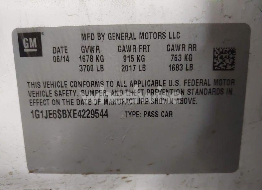 Photo 9 of 2014 Chevrolet Sonic LTZ AUTO (VIN 1G1JE6SBXE4229544)