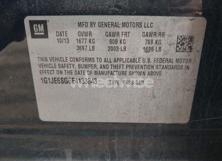 Photo 9 of 2014 Chevrolet Sonic LTZ AUTO (VIN 1G1JE6SG6E4133843)