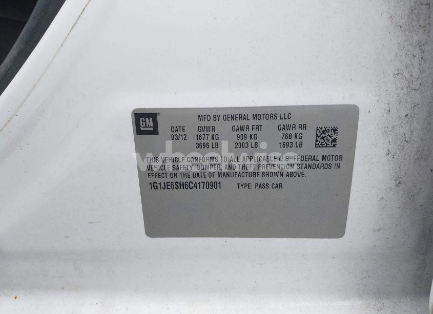 Photo 9 of 2012 Chevrolet Sonic 2LZ (VIN 1G1JE6SH6C4170901)