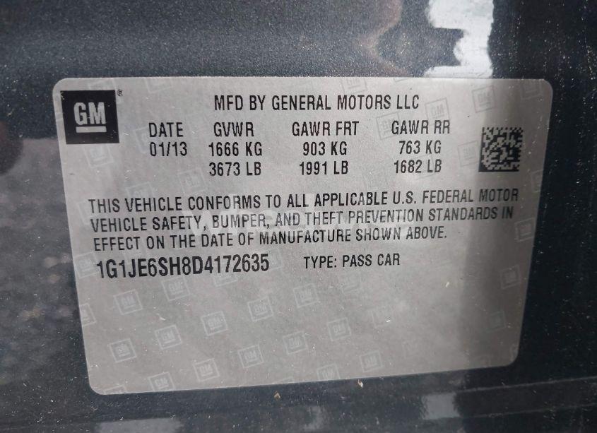 Photo 9 of 2013 Chevrolet Sonic LTZ AUTO (VIN 1G1JE6SH8D4172635)