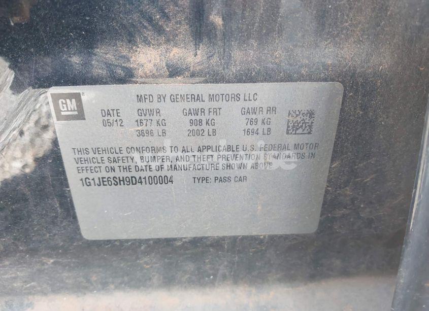 Photo 9 of 2013 Chevrolet Sonic LTZ AUTO (VIN 1G1JE6SH9D4100004)