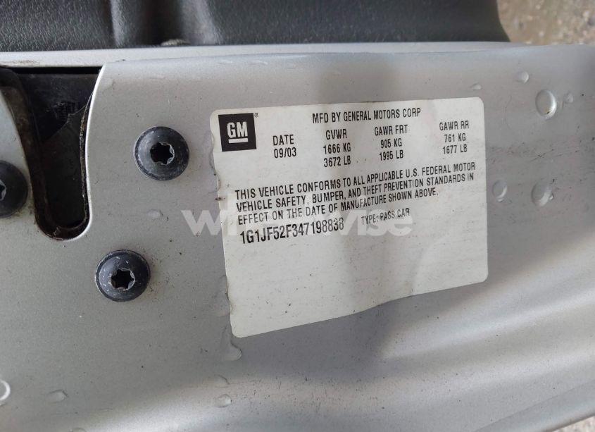 Photo 9 of 2004 Chevrolet Cavalier LS (VIN 1G1JF52F347198838)