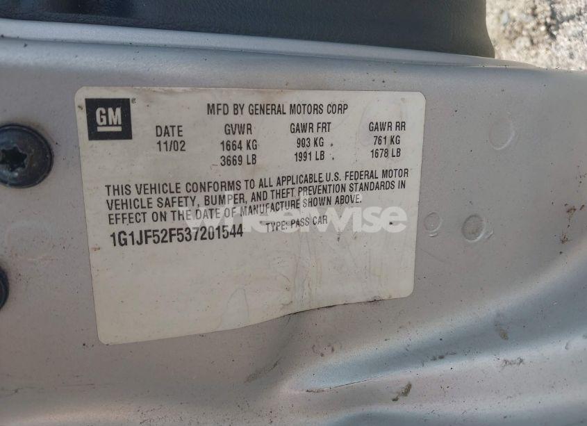 Photo 9 of 2003 Chevrolet Cavalier LS (VIN 1G1JF52F537201544)