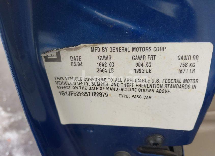 Photo 9 of 2005 Chevrolet Cavalier LS (VIN 1G1JF52F857102879)