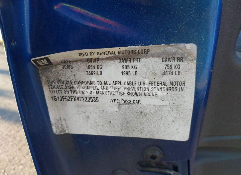 Photo 9 of 2004 Chevrolet Cavalier LS (VIN 1G1JF52FX47223539)