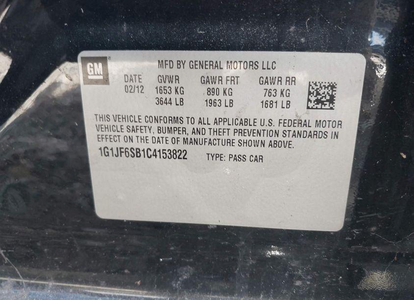 Photo 9 of 2012 Chevrolet Sonic 1LZ (VIN 1G1JF6SB1C4153822)