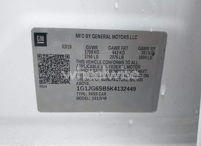 Photo 9 of 2019 Chevrolet Sonic LT AUTO (VIN 1G1JG6SB5K4132449)