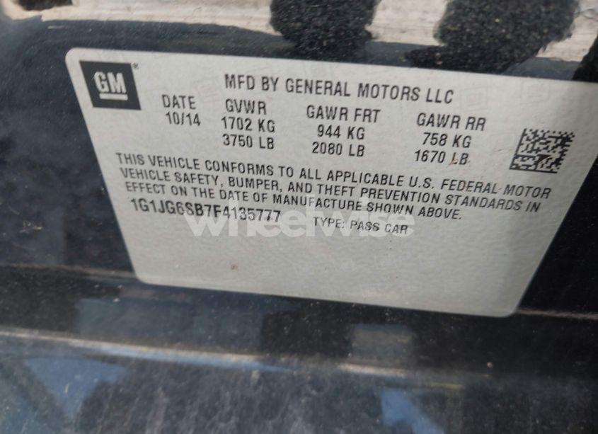 Photo 9 of 2015 Chevrolet Sonic RS AUTO (VIN 1G1JG6SB7F4135777)