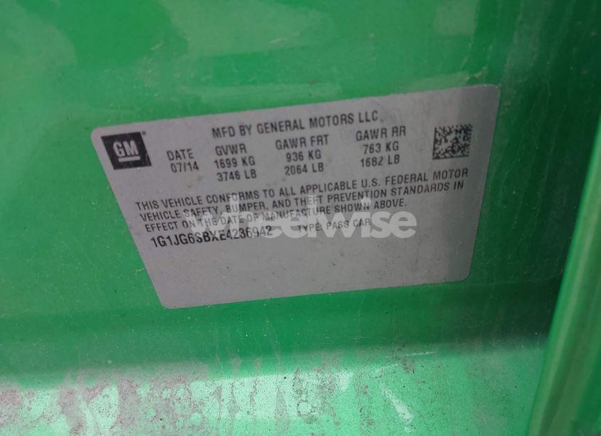 Photo 9 of 2014 Chevrolet Sonic RS AUTO (VIN 1G1JG6SBXE4236942)