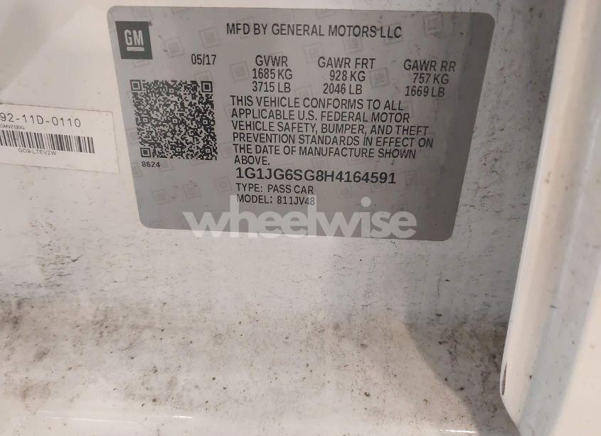 Photo 9 of 2017 Chevrolet Sonic LT AUTO (VIN 1G1JG6SG8H4164591)