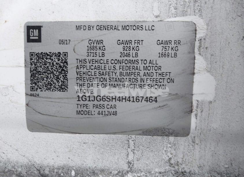 Photo 9 of 2017 Chevrolet Sonic LT AUTO (VIN 1G1JG6SH4H4167464)