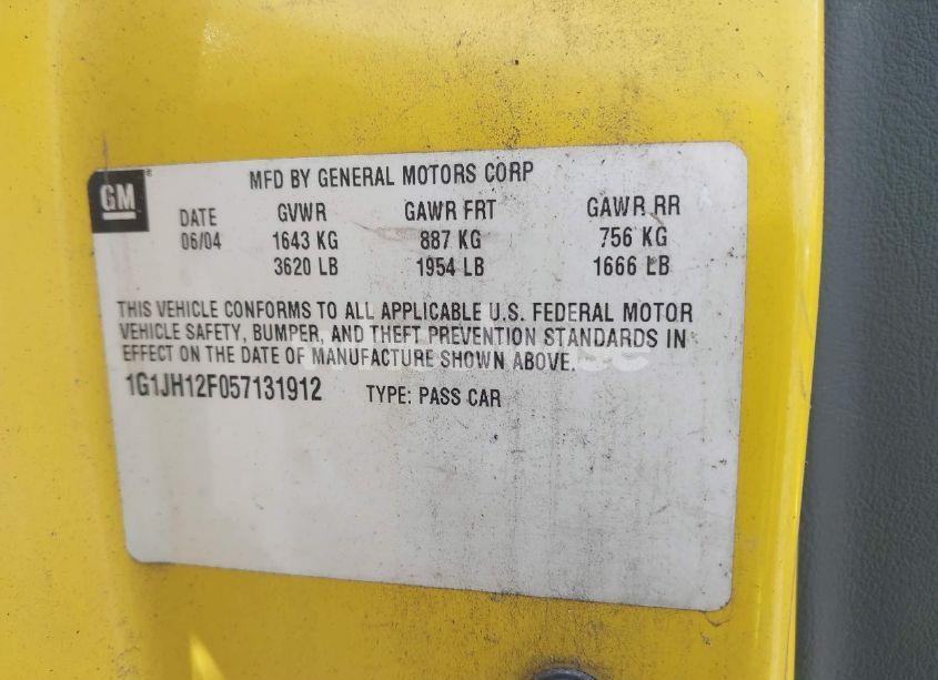 Photo 9 of 2005 Chevrolet Cavalier LS SPORT (VIN 1G1JH12F057131912)