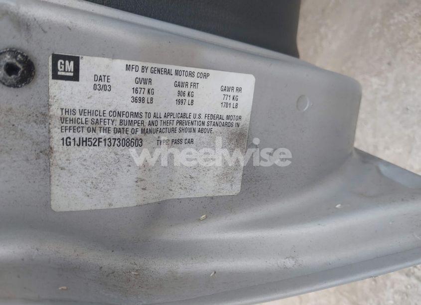 Photo 9 of 2003 Chevrolet Cavalier LS SPORT (VIN 1G1JH52F137308603)