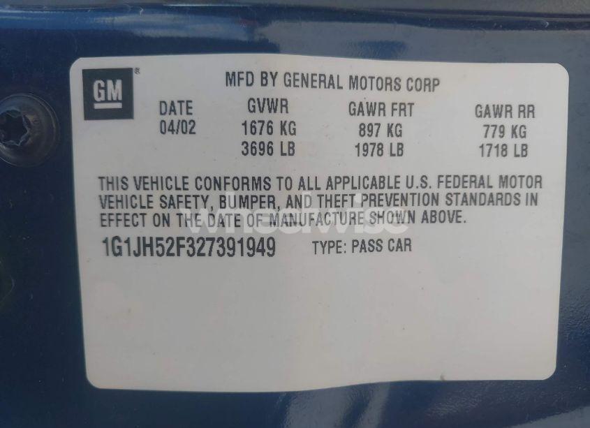 Photo 9 of 2002 Chevrolet Cavalier Z24 (VIN 1G1JH52F327391949)