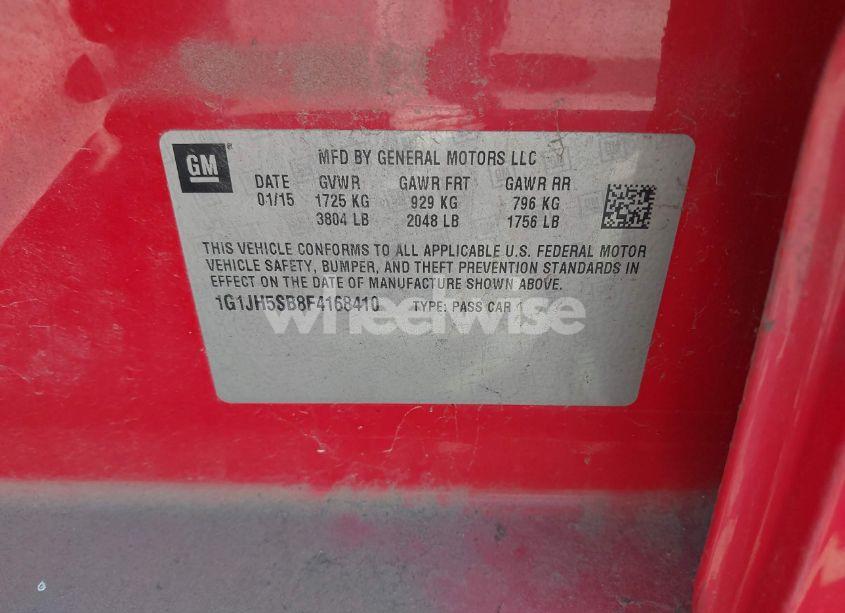 Photo 9 of 2015 Chevrolet Sonic RS MANUAL (VIN 1G1JH5SB8F4168410)